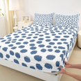 thumbnail image 3 of Feelyou Navy Abstract Ombre Twin Sheet Sets for Teen, Cycle Polkadots Twin Fitted Sheet, Modern Fashion Style Flat Sheet, Lightweight Room Decor, 3pcs, 3 of 7