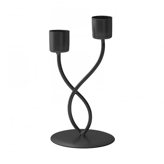 XIBUFE 2026 New Modern Candlestick Candle Holders for 2 Candles-Matte Black Candelabra for Halloween Tabletop Taper Candlesticks Decor for Home Decorative Candle Stick Holder for Formal Events