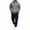 Blue, variant on Men’s 2 Piece Tracksuit Outfit Set, Button Placket Pullover Hoodie with Kangaroo Pocket, Drawstring Cargo Jogger Pants with Multi‑Side Pockets, Daily Walking Outdoor Wear XXL