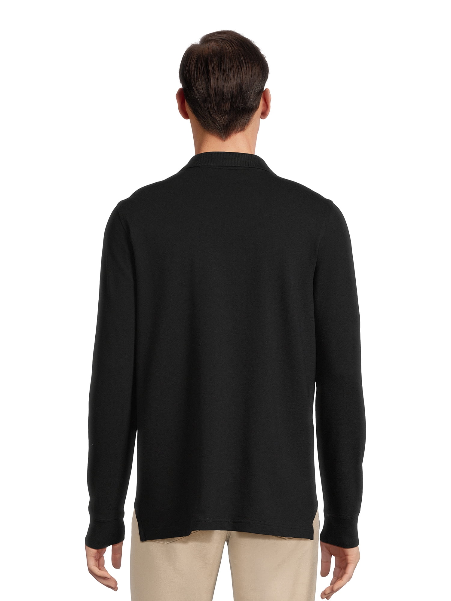 George Men's Pique Polo Shirt with Long Sleeves, Sizes S-3XL