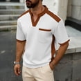 thumbnail image 2 of Awdenio Mens Tshirts Short Sleeve Casual Fashion Tee Shirts Color Block Slim Fit Golf Shirt with Pocket, 2 of 9
