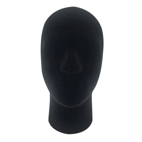 Male Foam Mannequin Head Wig Display Holder,  Man Manikin Stand Model, Black Foam Heads for Wig Hats Glasses Masks