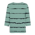 thumbnail image 4 of Women V Neck T Shirts Trendy Graphic 3/4 Sleeve Tops Comfortable Soft Tees Classic Loose Dressy Summer Shirts Turquoise XL, 4 of 5