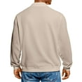 thumbnail image 3 of Kixjoy Mens V Neck Sweater Long Sleeve Oversized Polo Shirt Casual Basic Fall Knit Sweaters Lightweight Fashion Mens Undershirts, Khaki S, 3 of 7