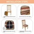 thumbnail image 4 of Red and Brown Christmas Seat Covers for Dining Room Chairs Set Of 4,Stretch Printed Washable Chair Seat Cover with Elastic Ties and Button,Removable Waterproof Couch Cushion Covers, 4 of 6