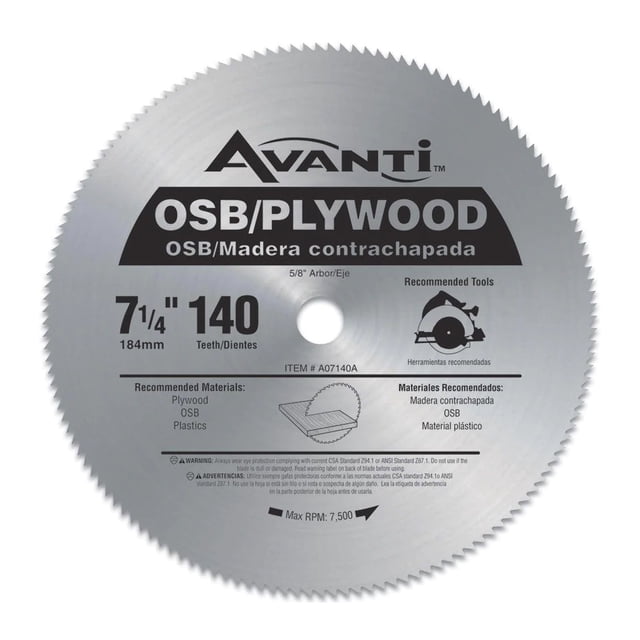 Disco Avanti para Sierra Circular 7-1/4 140 Dientes A07140A