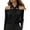 Black #002, variant on Women's Tie Neck Off Shoulder Blouse Elegant Long Sleeve Lapel Collar Work Shirts Dressy Casual Office Business Tops Black 2XL