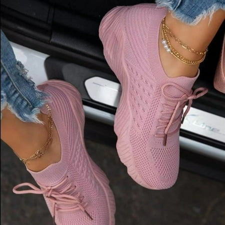 

Womens Running Trainers Ladies Sneakers Slip On Walking Gym Comfy Fashion Shoes