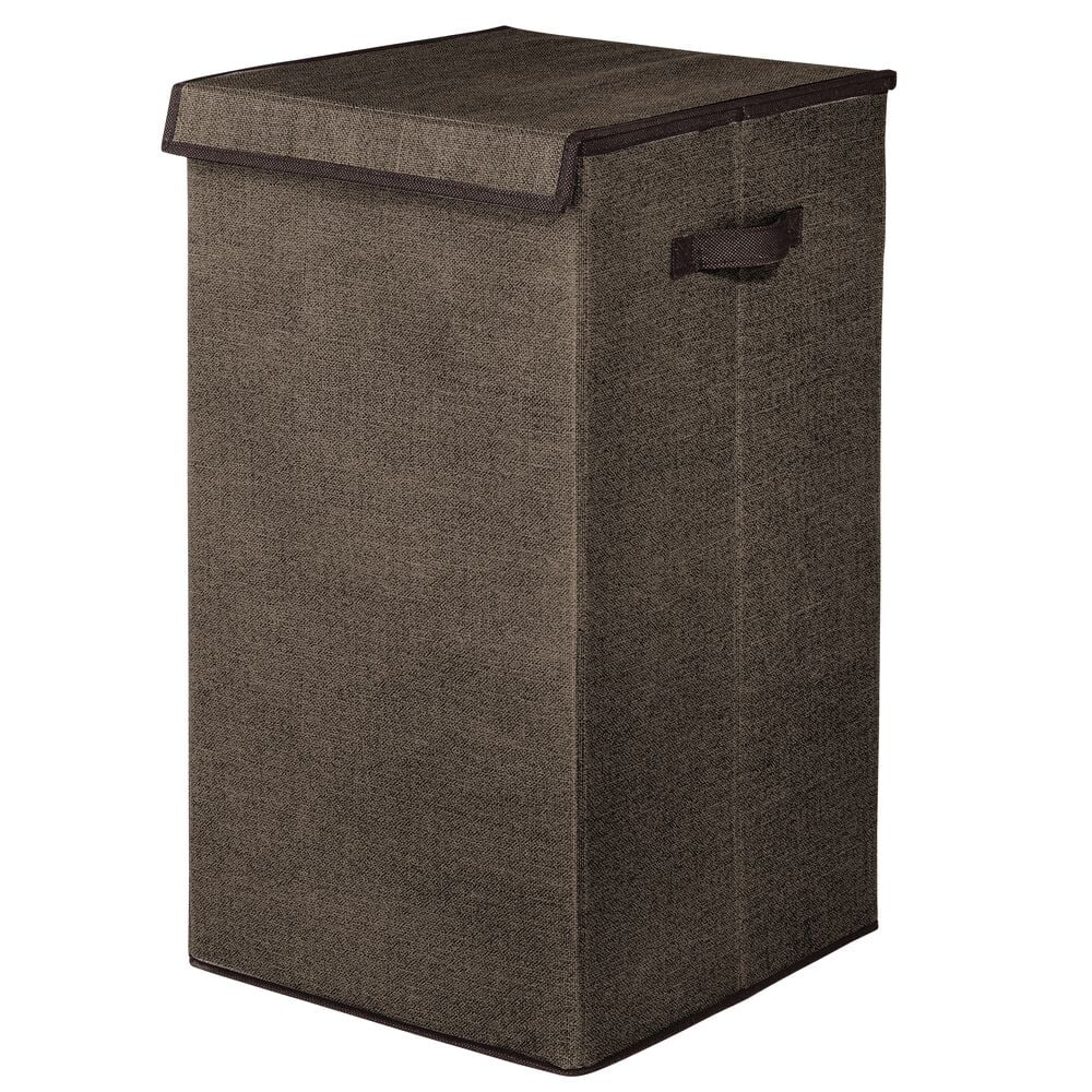 mDesign Large Laundry Hamper Basket with Hinged Lid and Attached ...