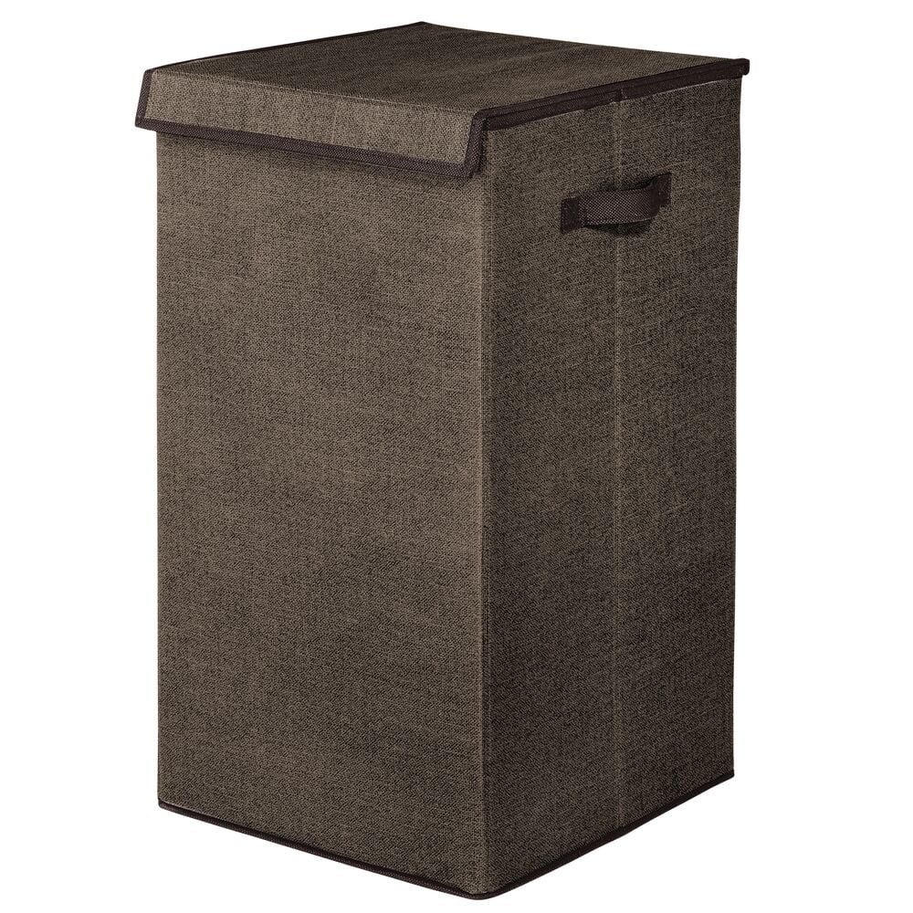 mDesign Large Single Hamper Basket with Lid and Handles