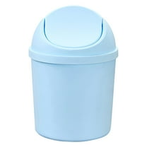 Plastic Tiny Waste Bin, Plastic Mini Wastebasket Trash Can with Swing Lid, Desktop Mini Trash Can with Swing Lid, Tiny Desktop Waste Garbage Bin for Office, Kitchen, Bedroom,5.51X7.67 inch