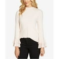 thumbnail image 2 of 1.State Womens The Curator Ruffled-Sleeve Mock Turtleneck Sweater Red M, 2 of 2