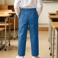 thumbnail image 6 of Boys Dress Pants with Pockets Elastic Waist Casual Straight Leg Regular Fit Kids Chino Pants School Uniforms Blue 6-14, 6 of 9