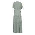 thumbnail image 4 of SAYOO Vestido Bohemio de Verano para Mujer, Falda Suelta de Manga Corta con Cuello en V Profundo Floral Completo con Hendidura en el Dobladillo para niñas, 3 Colores SAYOO  Moda, 4 of 9