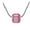 Pink Sapphire, variant on 14K White Gold Plated Baguette IOBI Crystals Necklace For Woman in Four Colors