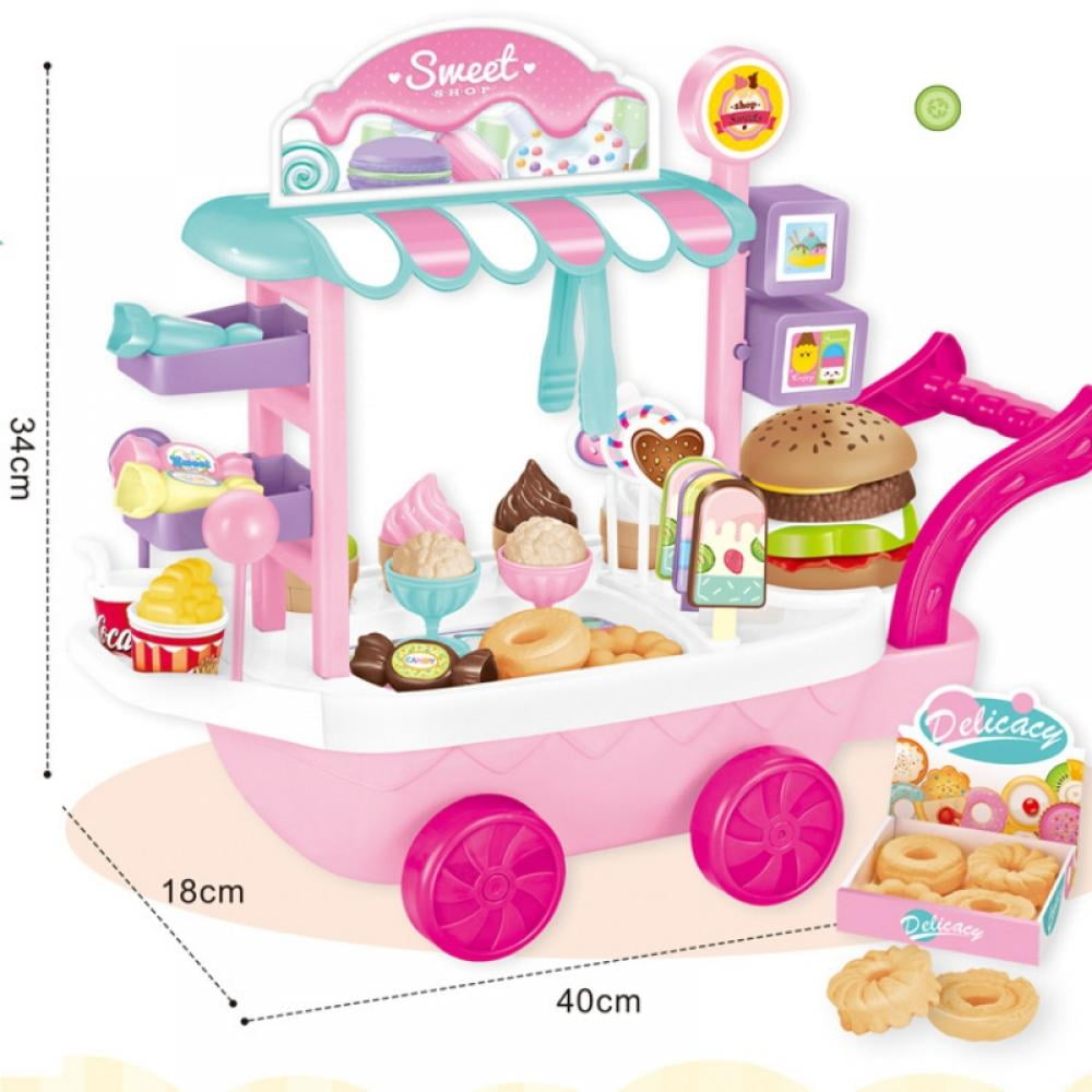Ice Cream Cart Toys for Kids, Toddlers Pretend Play Food Truck, Gift