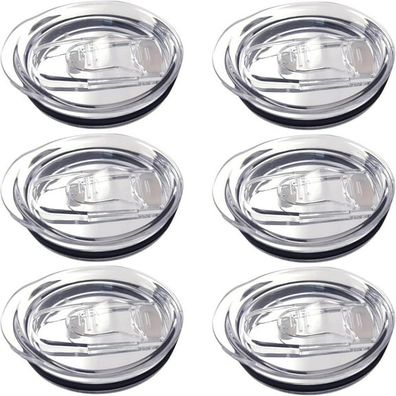 6 pcs 20 oz Skinny Tumbler Replacement Lids Plastic Splash Covers tops for 20 oz coffee cup lids Clear Cup Covers for 2.64 inch Mouth Tumbler Cooler