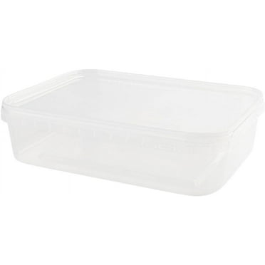 50 oz Rectangular Clear Food Storage Containers with Lids - Stackable, Tamper Proof, BPA Free, Recyclable, Space Saver, Airtight Container, Kitchen Storage, Meal Prep, Take Out, Deli Container (20)