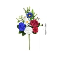 thumbnail image 4 of Yhmxh Red White and Blue Flowers Artificial Mixed Patriotic Flower Silk Bouquet for Memorial 4th of July Independence Day Centerpiece Table Home Decor Cemetery Grave Decorations, 4 of 7