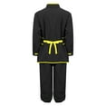 thumbnail image 6 of Doomiva Kids Boys Girls Kung Fu Suit Unisex Children Dragon Embroidery Tai Chi Outfit Chinese Martial Black 150, 6 of 7