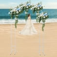 thumbnail image 5 of Miumaeov 7.2ft White Metal Wedding Arch Metal Flower Holder Modern Balloon Backdrop Arch Stand for Wedding Garden Yard Indoor Outdoor Party Decoration, 5 of 24