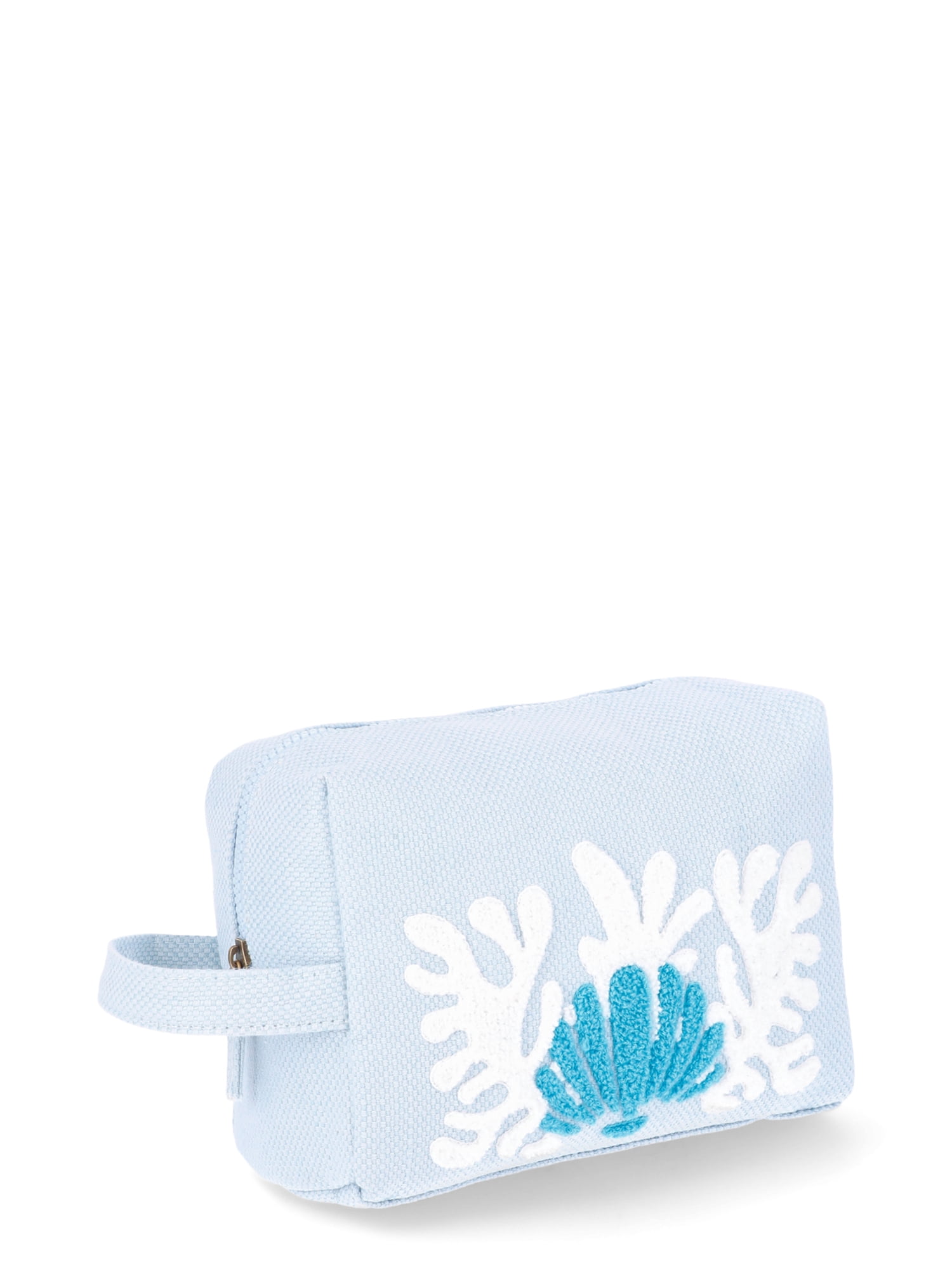 No Boundaries Woven Seashell Pouch, Light Blue