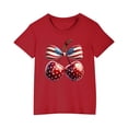 thumbnail image 4 of GERsome Girls 4th of July Patriotic Tops American Flag Graphic Tees Short Sleeve Crewneck T Shirts Loose Fit Summer USA Flag Stars Stripes Tops, 4-5 Years, 4 of 6