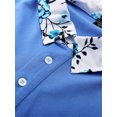 thumbnail image 6 of Seyurigaoka Family Matching Casual Floral Outfit, Floral Print Mother Girl Dress Short Sleeve Father Boy Shirt Flying Sleeve Baby Romper, 6 of 8