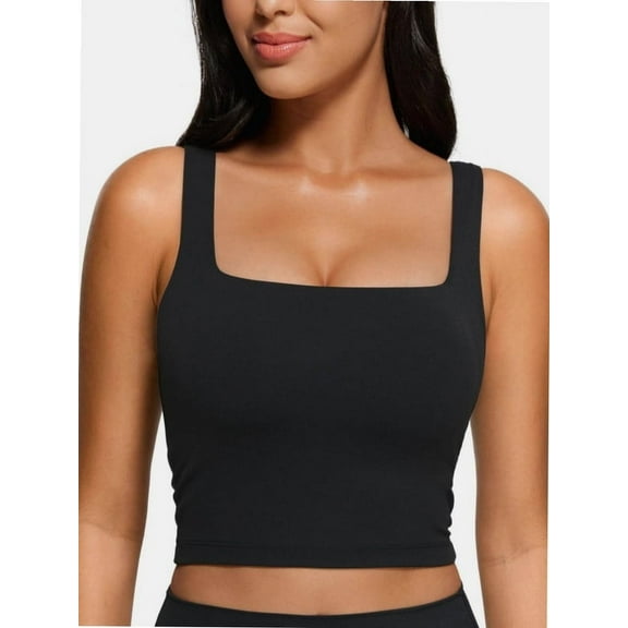 Women Cropped Tank Tops Sleeveless Square Neck Tanks Basic Crop Tops