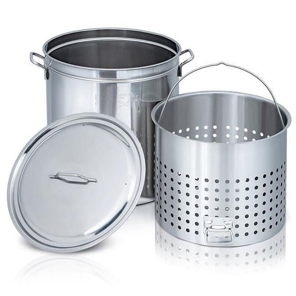 Maxam KTSP82 82 qt. Chefs Secret Stainless Steel Stockpot with Basket