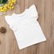 thumbnail image 3 of Bebé Niño Bebé Niña Top Básico Liso Volantes Camiseta Blusa Ropa Casual (1-2 Años Blanco), 3 of 5