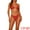 Red, variant on DARING DIVA Women's Halter Underwire Ribbed Bikini Sets 2 Pieces XL White