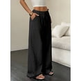 thumbnail image 4 of 2pcs Wide Leg Pants for Women Flowy Palazzo Drawstring Elastic Waist Trousers with Pockets Summer Beach Vacation Clothes, 4 of 6