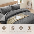 thumbnail image 3 of Vccoem Tufted Boho Comforter Set King Size, 7 Pieces White Reversible Bed in a Bag with Comforter, Fitted Sheet, Flat Sheet, Pillowcases, Pillow Shams, Bedding Sets for All Seasons, Grey, 3 of 8