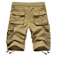 thumbnail image 5 of cllios Mens Cargo Shorts Big and Tall Multi Pockets Outdoor Hiking Shorts Solid Color Zipper Buckle Tactical Work Pants Summer Beach Shorts Khaki M, 5 of 5