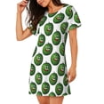 thumbnail image 2 of Fuzoiu Happy Watermelon Print Women Nightgowns, Soft Comfy Lightweight Short Sleeves Sleepwear,Crew Neck Loungewear, 2 of 6