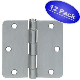 Cosmas Satin Nickel Door Hinge 3.5 Inch x 3.5 Inch with 1//4 Inch Radius Corners
