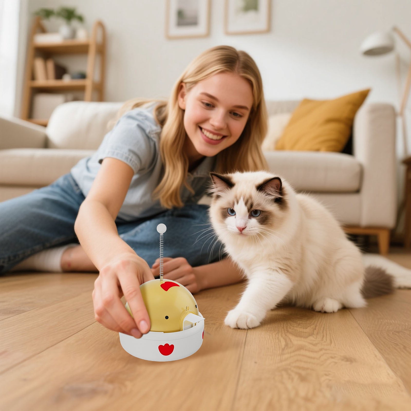 Cat Puzzle Treat Dispenser Electric Intelligent Interactive Feeder Toy for Indoor Cat Enrichment Training Kitten Feeding Play B