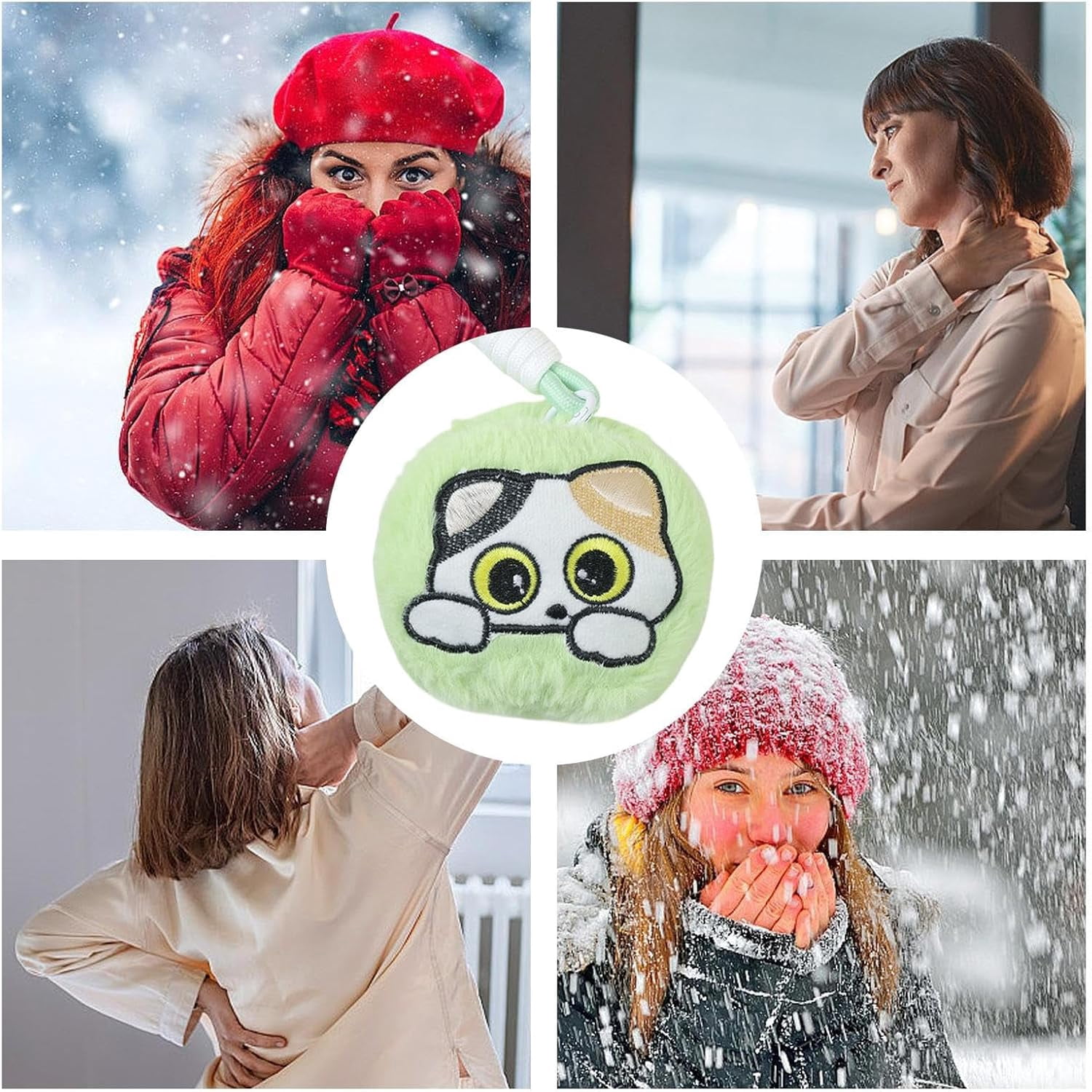 Hand Warmers Rechargeable - Cartoon Electric Hand Warmer, 1000/2000 Mah Ultra Slim Fits Pocket Gloves | USB C Pocket Heater for Women, Outdoor, Office, Commute for Christmas,Winter