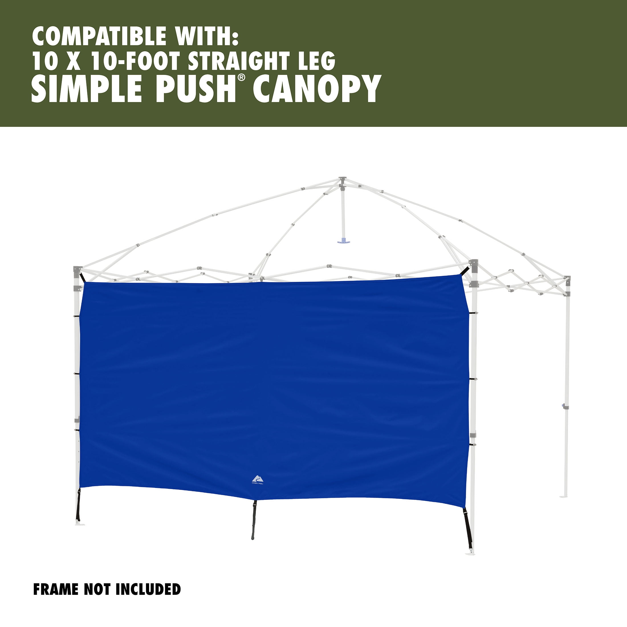 Ozark Trail 10'x10' Canopy Sun Wall Accessory, Blue, UPF 50+ Sun Protection