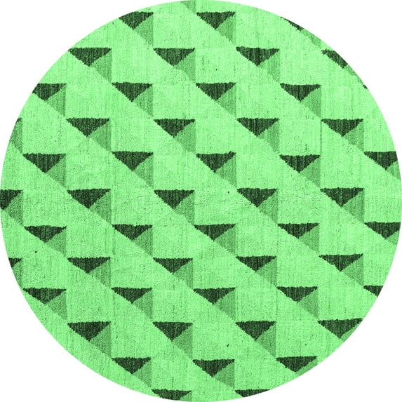 Ahgly Company Indoor Round Solid Emerald Green Modern Area Rugs, 3' Round