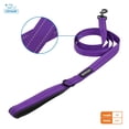 thumbnail image 2 of Voyager Reflective Dog Leash with Neoprene Handle 5 FT and Reusable Plastic Dispenser Poop Bag Holder Set for Walking and Outdoor Use Soft and Durable with Clip-On - Purple (Purple Dispenser), 2 of 5