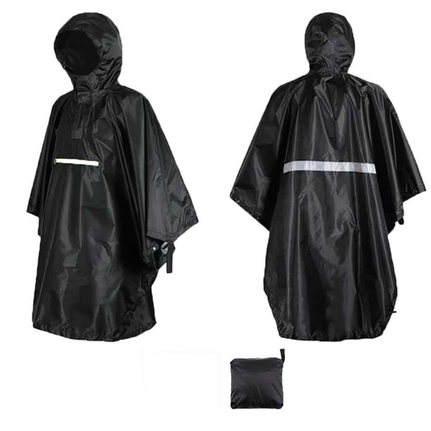 Capa impermeable unisex de color sólido para hombre y mujer, impermeable portátil multifuncional para escalada, poncho de poliéster para hombre