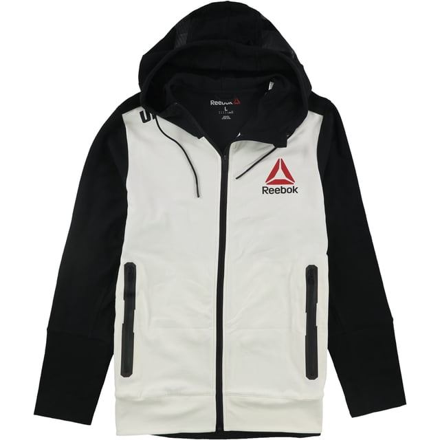 Reebok Champion Fight Night Walkout - Sudadera con capucha para hombre, color blanco, mediano