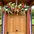 thumbnail image 4 of Independence Day Faux Tulips Wreath Door Hanging Doorway Decoration, 4 of 9