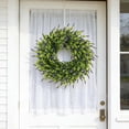 thumbnail image 6 of Artificial Boxwood Wreath for Front Door - Handmade Faux Greenery Wreath, Welcome Year Round Farmhouse Decor for Porch, Wall & Window, Indoor Outdoor All Seasons, 6 of 7