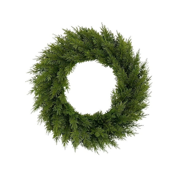 WEGFTDUOP Christmas Decor Christmas Simulation Leaf Wreath Christmas Decoration Green Simulation Leaf Wreath Festival Hanging Decoration Home Window Display Decoration Door Hanging