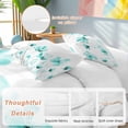 thumbnail image 2 of 3 Piece Blue Aqua Flower Duvet Cover Set California King,Microfiber Comforter/Quilt Cover with Corner Ties and 2 Pillowcases,White Floral Plant Herb Botanical All Season Bedding with Zipper Closure, 2 of 8