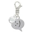thumbnail image 2 of Delight Jewelry Silvertone Emoticon :-) - Smiling - - Silvertone Clip on Charm with Clear Crystal Drop, 2 of 4