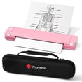 thumbnail image 1 of Impresora portátil Phomemo M08F inalámbrica Bluetooth rosa con funda, 1 of 7